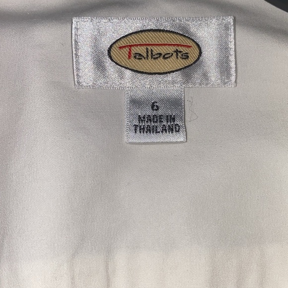 Talbots White Button Down Blouse 6 - Picture 3 of 8